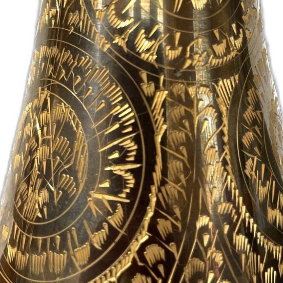 Vintage Hand-Etched Brass Vase – Home Decor, Boho Accent - Picture 3 of 3